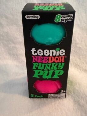 Teenie Funky Pup NeeDoh Squeeze Toy Neon Stress Ball Set of 3 Exact Style NEW